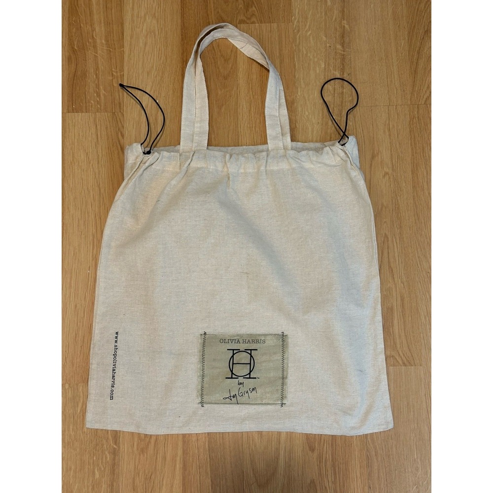 Olivia Harris Joy Gryson Natural Canvas Reusable Tote Bag Double Handles - Picture 1 of 3